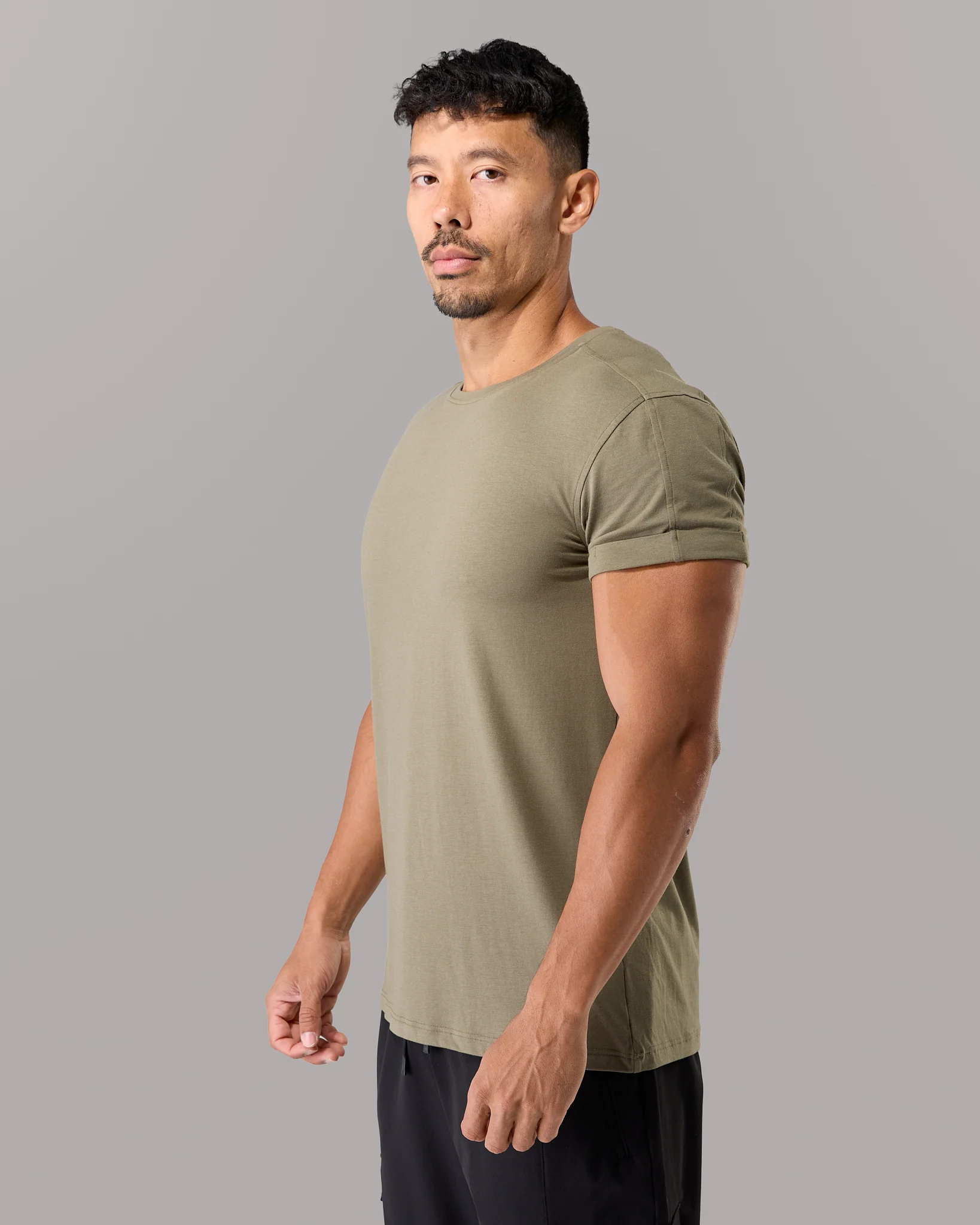 Muscle Fit Rolled Tee